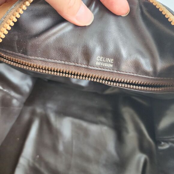 Vintage CELINE Boston Weekend Bag Coated Canvas & Leather Macadam  Tan Large - Picture 8 of 12